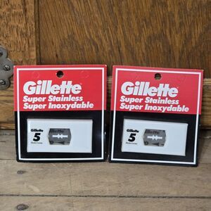 Vintage 1991 Gillette Super Stainless Inoxydabe 5 Razor Blades New Lot Of 2